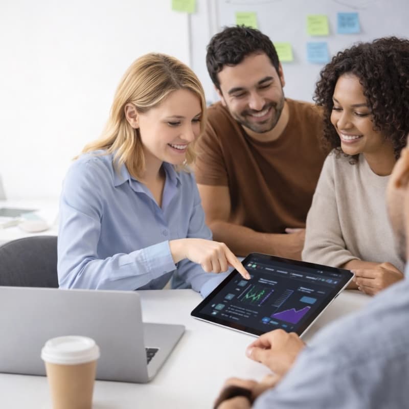 Gaexia mostrando avances de un proyecto a un cliente